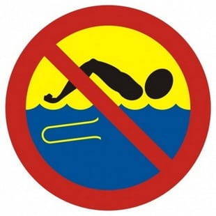 Znak A-5 - kąpiel zabroniona – woda skażona - DIBOND