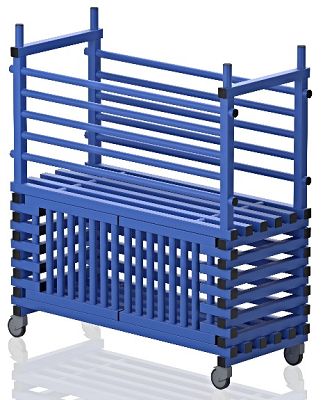 Wózek Basenowy na Makarony z Zamykaną Półką na Sprzęt