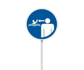 Metalowy znak na kąpielisko - B2 - nakaz ustawicznego nadzoru nad dziećmi