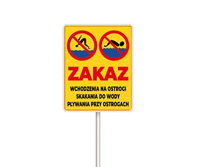 Metalowy znak zakaz wchodzenia na ostrogi