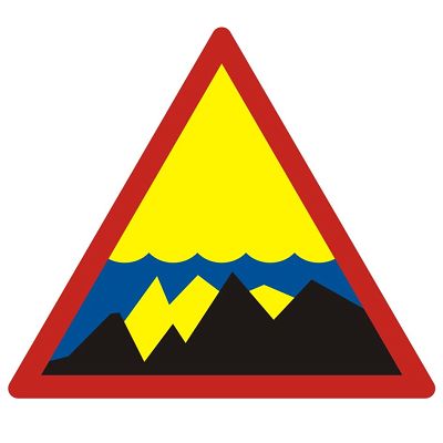 Znak C-5 - skały podwodne - DIBOND