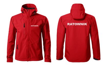 Kurtka, softshell dla ratownika czerwona