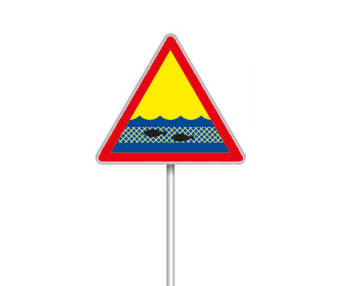 Metalowy znak na kąpielisko C7 - sieci rybackie