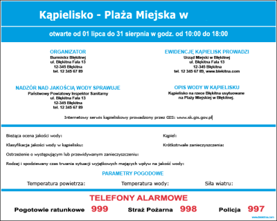 Tablica informacyjna - pozioma