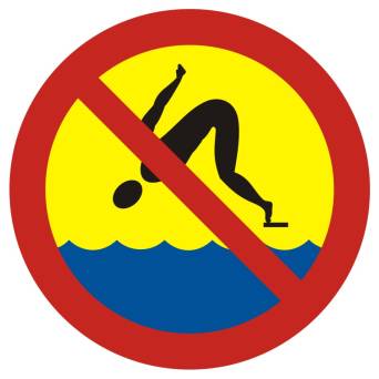 Znak A-8 - zakaz skoków do wody