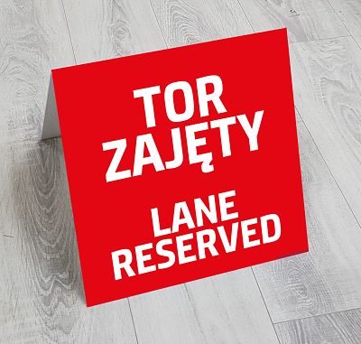 Stand z grafiką, potykacz, znak - lane