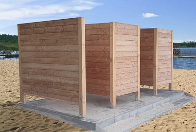 Przebieralnia drewniana plażowa podwójna