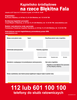 Tablica informacyjna - czerwona