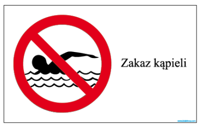 Znak - zakaz kąpieli 