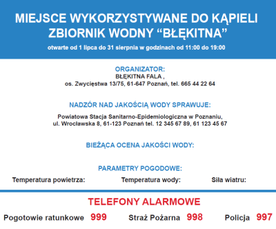 Tablica informacyjna 50x70 cm