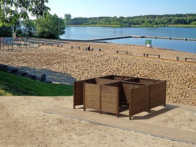 Przebieralnia plażowa drewniana poczwórna