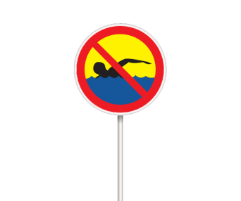 Metalowy znak na kąpielisko - A1 - zakaz kąpieli